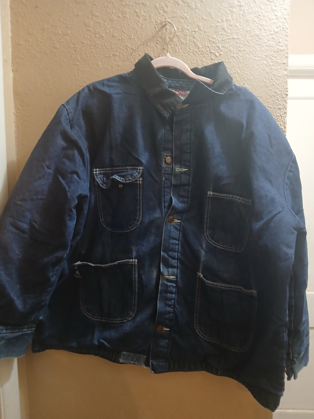 Men's Blue Denim-Look Lightweight Shirt Prison Jacket
